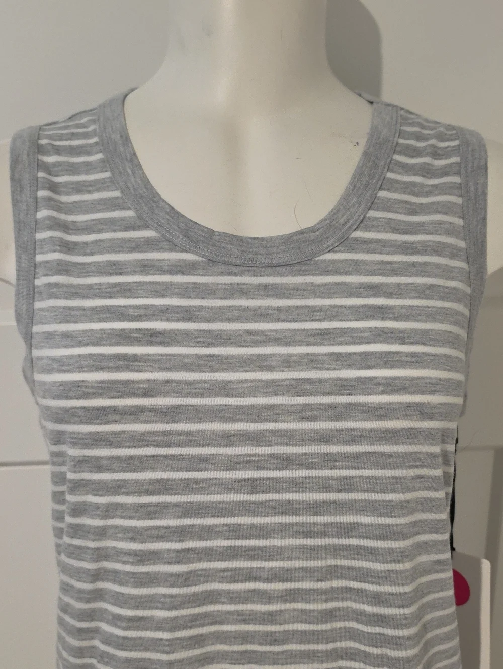 NWT Yogalicious Striped Sleeveless Tank Top With Open Drape Back